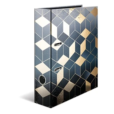 Image de HERMA Lot de 5 classeurs à levier avec motif Cubes A4 Dos 70 mm impression intérieure