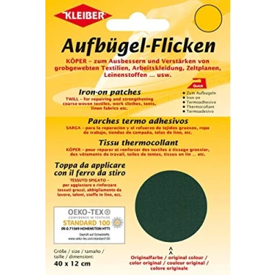 Image de Kleiber 40 x 12 cm Grand Patch réparation thermocollants Coton, Vert