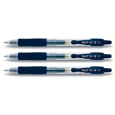 Image de Pilot G207 Stylo Roller à encre gel et pointe rétractable de 0,7 mm, bleu/noir, 3 Stifte