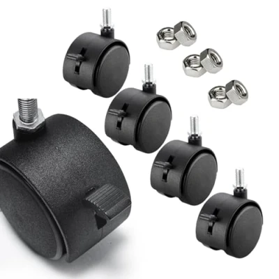 Image de YQOLG87 Roues pivotantes en Nylon avec vis,roulettes universelles à Rotation de 360 Blocage du Frein,roulettes Remplacement pour établi,pour Meubles,chaises,Chariots,M10