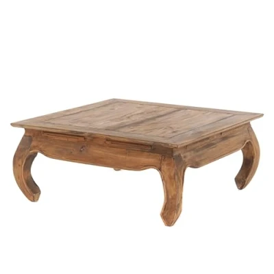 Image de Design Delights Table opium East 80 x 35 cm (l p h) acajou massif d&#039;appoint en bois basse Couleur : 01 Vintage naturel