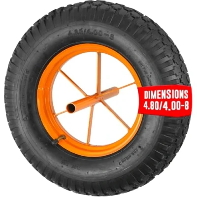 Image de Roue de brouette gonflée diamètre 380 mm avec axe 20