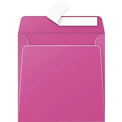 Image de Clairefontaine 55573C Carton de 200 Enveloppes Gommées Format Carré (16,5x16,5cm) 120g/m² Coloris Rose Fuchsia Invitation Evènements et Correspondance Gamme Pollen Papier Premium Lisse