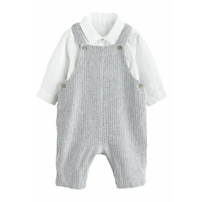 Image de Next Regular Fitset Chemise pour enfants, Taille: 0 3m, Grey white