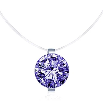 Image de Unendlich U collier invisible femme de la clavicule élégant solitaire zircon le fil nylon transparent