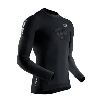 Image de X Bionic Invent 4.0 T Shirt Maillot de Compression Course à Pied Runnning Manches Longues Tee Sport Homme, Black/Charcoal, FR : S (Taille Fabricant S)
