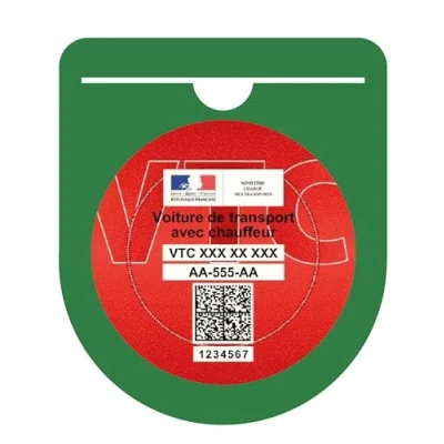 Image de HADEXIA Porte Vignette Macaron VTC Pare Brise Étui Pochette Adhésive Autocollant Sticker Vert