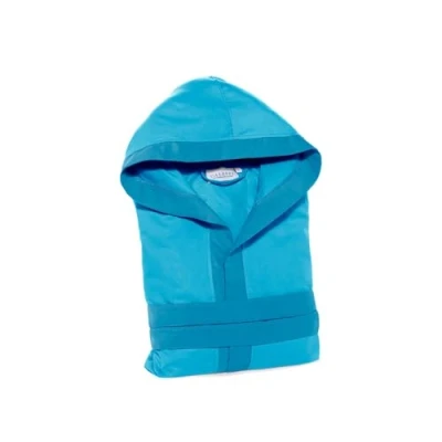 Image de Peignoir pour Homme et Femme en Microfibre, avec Capuche, 170 g/m², Absorbant, Confortable, résistant, Facile à Laver sécher, modèle : Tecno Bicolor, L, Bleu Azur.