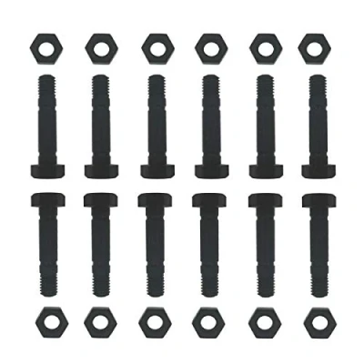 Image de Cancanle 12 paquets Goupilles de cisaillement et écrous pour MTD Cub Cadet Troy Bilt 710 0890 0890A 910 Souffleuse à Neige, Longueur 4,35 cm