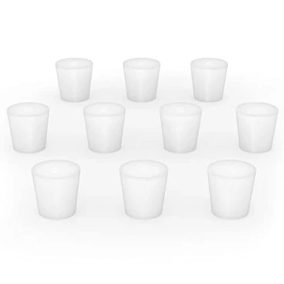 Image de stonylab Bouchon en Caoutchouc de Silicone, Joint Laboratoire Conique Blanc (Lot 10, 5#)