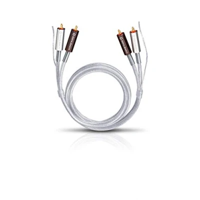 Image de Oehlbach Silver Express Plus 150 Câble stéréo Phono RCA pour platine et amplificateur SPOFC &amp; blindage 2 compartiments 1,50 m Argent