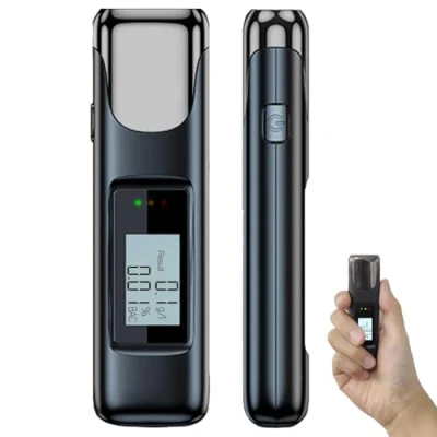 Image de Ethylotest Electronique Rechargeable,Portable Homologué,Professionnel Alcootest avec Affichage LCD Numériqu,Test D&#039;Alcoolémie Précis, Idéal pour Contrôle Routier, Sécurité et Prévention