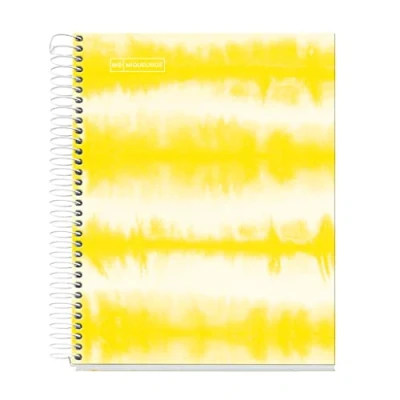 Image de Miquelrius Carnet, Carton Couverture Rigide, A5, 4 Bandes Couleur, 120 Feuilles Lignées Horizontalement, 2 Trous, Tie Dye Jaune Fluo