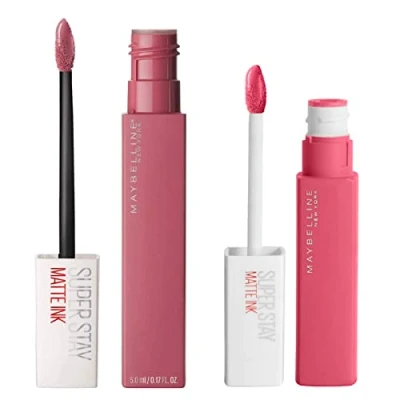 Image de Maybelline New York Superstay Matte Ink Lip Color 15 Lover Mat 125 Inspires 2 Roseburst avec applicateur pointu