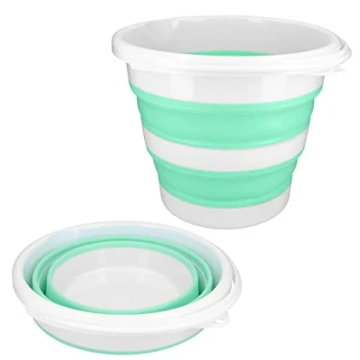 Image de mumbi Seau Pliable 10 L Robuste Capacité : litres pour Camping, ménage, Nettoyage, etc. Turquoise