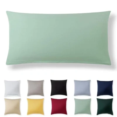 Image de Alreya Taie Oreiller 40x80 Coton Vert d&#039;été 100% Jersey Coton, Housse de Coussin cm, Taies d&#039;oreiller en avec Fermeture éclair 40 x 80 cm