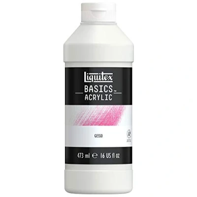 Image de Liquitex Additif Acrylique Basics Gesso Bouteille 473ml ROW, Blanc Mat, 473.00 ml (Lot de 1)