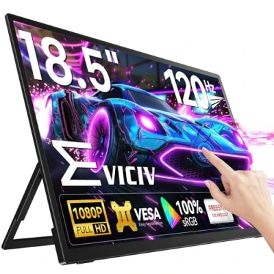 Image de EVICIV Ecran Portable Tactile 18,5 Pouces 120Hz Moniteur Écran IPS FHD 1920 * 1080 USB C Mini HDMI pour Laptop PC PS4/5