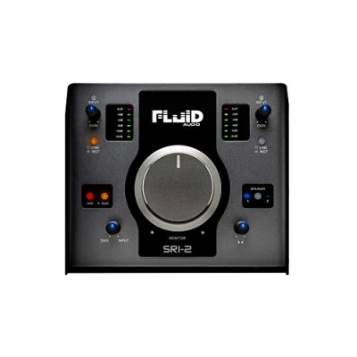 Image de Fluid Audio SRI 2 USB Interface (2 canaux, 24 bit/192kHz, qualité Studio, amplificateur Casque intégré, Prises Combo XLR/TRS, pour Enregistrement Home Studio), Noir