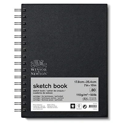 Image de Winsor &amp; Newton 6672009 Carnet de croquis avec reliure à spirales 80 feuilles papier microperforées 17,8 x 25,4 cm