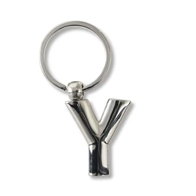 Image de if Porte clés en métal avec lettres de l&#039;alphabet forme Y Argenté 7 cm, Argenté., Classique