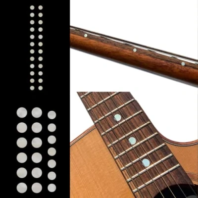Image de Inlaystickers Marqueurs de Frettes pour Guitares &amp; Basses Custom Dots Set Perle Blanche F 085CD WT AZ