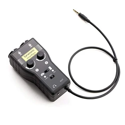Image de Saramonic SmartRig+ Microphone karaoké XLR / 3,5 mm à 2 canaux Mélangeur audio Préampli et interface de guitare pour appareils photo reflex numériques Caméscope iPhoneX 8 7 iPad Smartphone Android