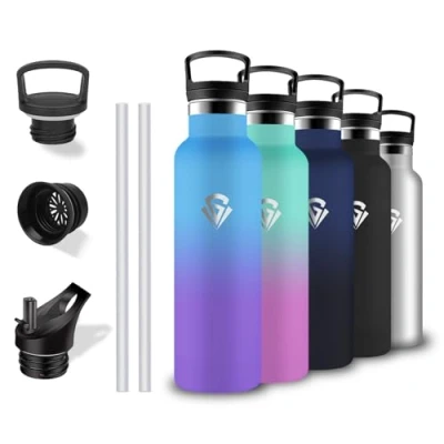 Image de Gourde 500ml Isotherme, Bouteille Isotherme Anti Fuite, Inox sans Bpa, Double Isolation, Bouteilles Isothermes Avec Poignée, d&#039;eau pour Randonnée, Camping, Sport, Voyage