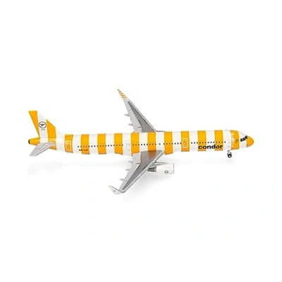 Image de herpa Maquette Condor Airbus A321 “Sunshine D AIAD, echelle 1/200, Model, pièce de Collection, d&#039;avion sans Support, Figurine Metal, 572576