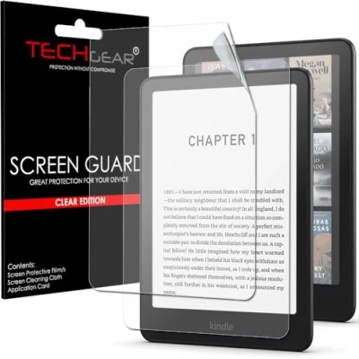 Image de TECHGEAR Lot de 2 films protecteurs d&#039;écran pour Amazon Kindle Paperwhite/Signature/Paperwhite Kids/Kindle Colorsoft (version 2024/12ème génération) Transparent