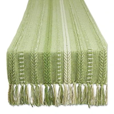 Image de DII Chemin de Table Collection Coton Vert Antique 15 x 108 cm (15 113 cm, Franges incluses)