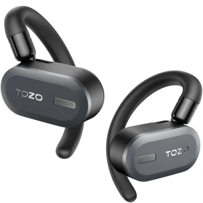 Image de TOZO O2 Écouteurs Bluetooth sans Fil, Dual Audio Ecouteurs 5.3 Sport 4Mics Réduction du Bruit, 42H Casque Fil Crochet Pliable et Flexible EQ App Noir
