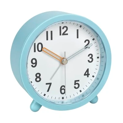 Image de TFA Dostmann Réveil analogique avec Mouvement Silencieux, 60.1043.20, Horloge de Table à Quartz, Fonctionne sur Piles, Fonction Snooze Incluse, rétroéclairage, Bien lisible, Turquoise
