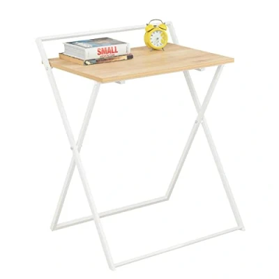 Image de SoBuy Bureau Pliant pour Petits Espaces, d&#039;Ordinateur Table d’Etude Portable à Domicile, Salon, Chambre, Aucun Assemblage Requis Design Industriel, FWT88 F