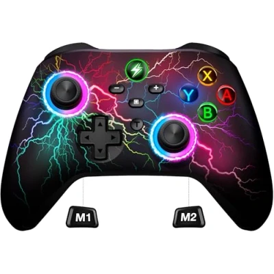 Image de HASACOOL manette Switch pour Nintendo, sans Fil avec 2 boutons arrière Macro programmables/clignotantes, commutateur de 1000 mAh Nintendo Switch/Lite/OLED