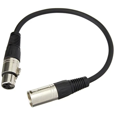 Image de PULSE PLS00293 Câble microphone XLR mâle vers femelle 0,3 m Nickel