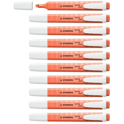 Image de Surligneur STABILO swing cool Pastel Edition Lot x 10 surligneurs Douceur de corail
