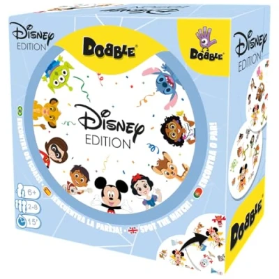 Image de Zygomatic Dobble Disney Edition Jeu de Cartes d&#039;action et réflexes pour Adultes Enfants, à partir 6 Ans, 2 8 Joueurs, 15 Minutes par Partie, multilingue (français Non Garanti)