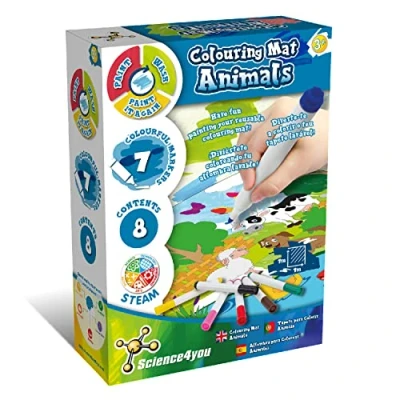 Image de Science4you Tapis de Coloriage avec Animaux pour Enfants 3 Ans Colorez Les 7 Feutres Couleurs, Lavables à l&#039;eau, Activités Manuelles et Jeu Éducatif 80002801
