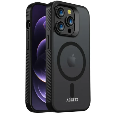 Image de Accezz Coque Givrée Robuste avec MagSafe pour iPhone 14 Pro Noir Neuf