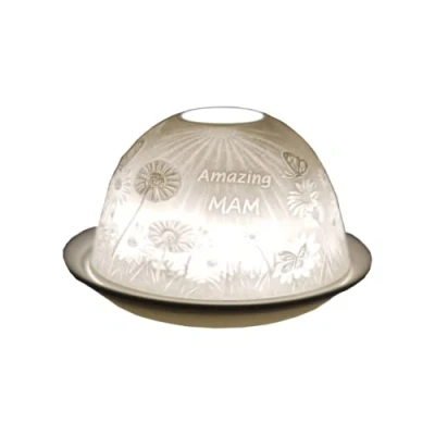 Image de Cello Photophore en porcelaine de lithophanie,Motif Mam incroyable, les tasses parfum cellophane et bases lumineuses LED,Superbe image lumineuse
