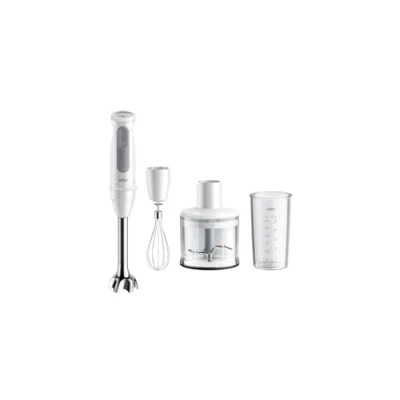 Image de Braun MultiQuick 5 MQ50.236M, Mixeur plongeant, 21 Vitesses+Turbo, Système EasyClick Plus pour Accessoires, Hachoir 500ml, Fouet en Acier Inoxydable, Verre doseur 600ml, 1000W, Blanc