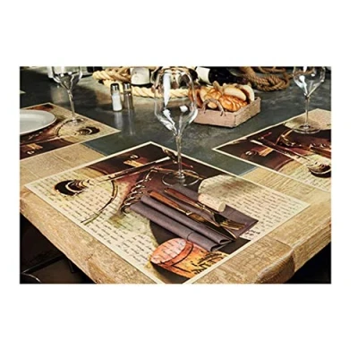 Image de MAQA Lot de 100 sets table en papier jetables 35 x 50 cm Idéal comme set Deluxe Barrique 1/Barrique