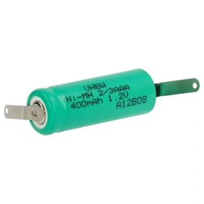 Image de vhbw 2/3AAA Batterie Ni MH 400mAh (1.2V) Etiquette soudée en Z pour la Fabrication de modèles, éclairage Solaire, téléphone., etc.