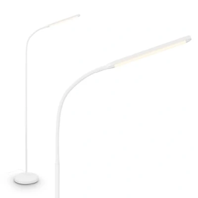 Image de BRILONER Lampadaire LED avec bande lumineuse, variateur tactile continu, fonction mémoire, câble USB C 1,5 m, interrupteur séparé, lumière blanche chaude, Ø21x170 cm, Blanc