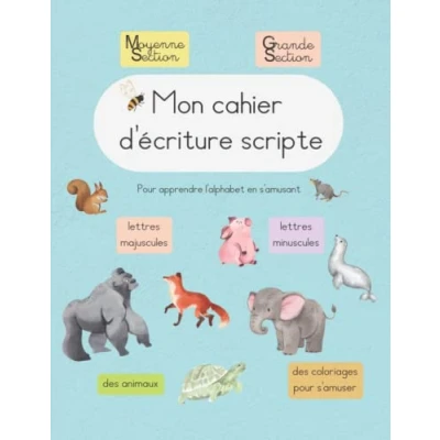 Image de Mon cahier d&#039;apprentissage de l&#039;alphabet en écriture scripte: apprendre tout s&#039;amusant