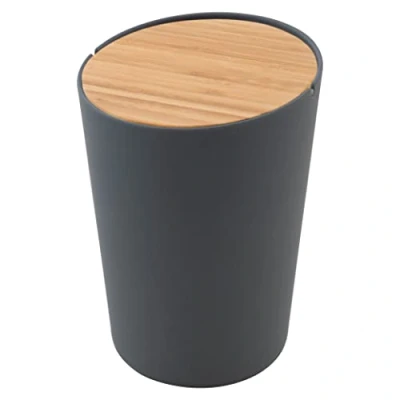 Image de Point Virgule poubelle de table avec couvercle et grande ouverture remplissage, gris foncé, 3L