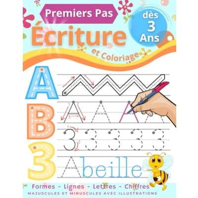 Image de Premiers Pas Cahier d&#039;Écriture: Apprenons à Tracer les Formes, Lignes, Lettres et Chiffres. de Graphisme Coloriage pour Enfants partir 3 ans
