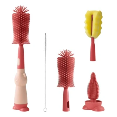 Image de AiQInu Goupillon Biberon Silicone, 4 en 1 Brosse bébé, sans BPA, Ecouvillon Silicone Doux,RéSistant Aux Rayures Et Durable, Nettoyeur pour Nettoyer Les Biberons Tasses