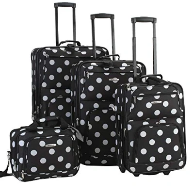Image de Rockland Polka Softside Ensemble de valises Verticales, Point Noir., Taille Unique, Verticales